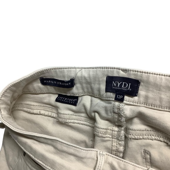 NYDJ Jeans Marilyn Straight Cut Cropped Cream Size 12P LIFTxTUCK Technology - Picture 3 of 10
